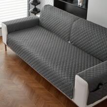 1 pieza Funda de sofá de unicolor a cuadros delgada, protector de sofá resistente al agua y antideslizante para mascotas, cubierta de sofá protector de muebles para dormitorio, oficina, sala de estar, decoración del hogar (se vende por pieza, los reposabrazos y respaldos se deben comprar por separado)