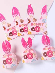 50pcs Doughnut Gift Bag, Doughnut Theme Birthday Party Decorations Packaging Bags, Holiday Event Bags, Babe Shower Decoration, Wedding Favors Decor, Christmas 2025 New Year Gifts Bag Wrapping Bag, Party Favor, Donut Decor, Birthday Gift