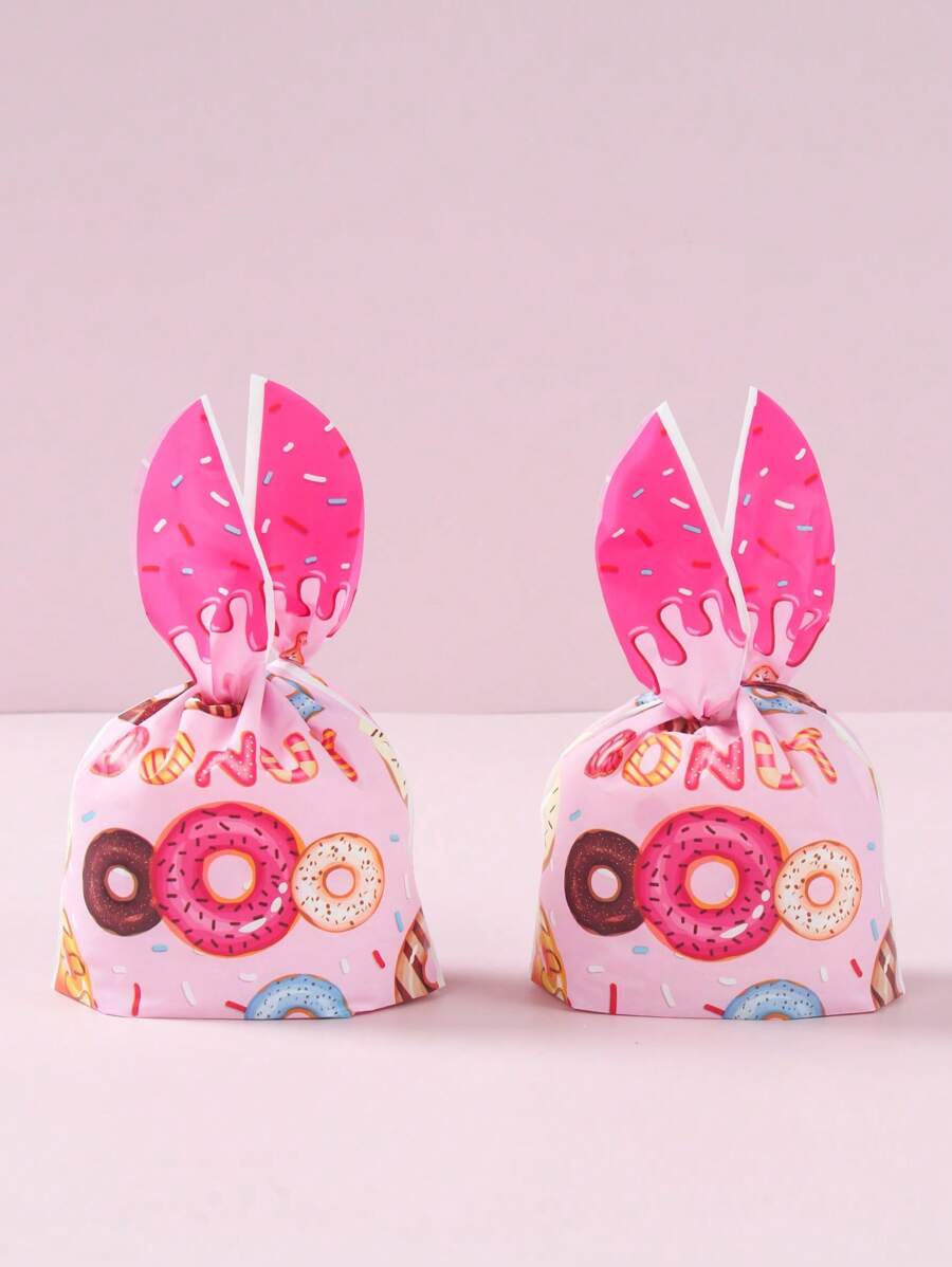 50pcs Doughnut Gift Bag, Doughnut Theme Birthday Party Decorations Packaging Bags, Holiday Event Bags, Babe Shower Decoration, Wedding Favors Decor, Christmas 2025 New Year Gifts Bag Wrapping Bag, Party Favor, Donut Decor, Birthday Gift