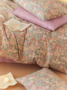 3pcs Autumnal Dance Vintage Print Bedding Set, 2 Pillowcases + 1 Duvet Cover (Excludes Filler)