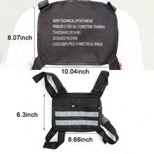 Tactical Inspired Sports Utility Chest Pack. Chest Bag For Men With Built-In Phone Holder. This EDC Rig Pouch Vest Is Perfect For Workouts, Cycling & Hiking - Black - View 7