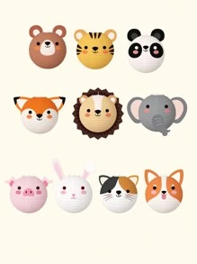 3 piezas de linternas de papel con diseños de animales de dibujos animados, linternas colgantes de papel con tigre, león y oso de la selva para fiestas de cumpleaños, decoración de baby shower, Navidad