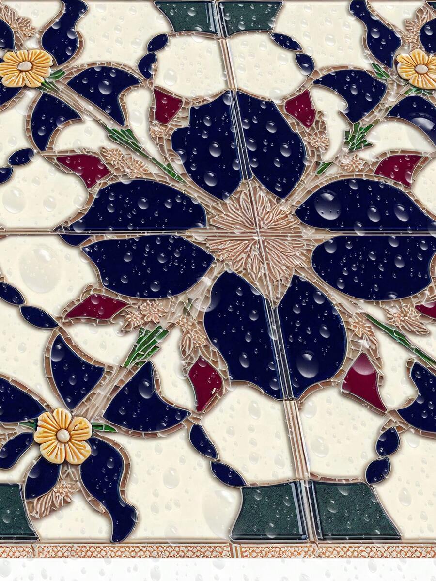 10pcs/Pack Peel & Stick PVC Crystal Mosaic Tile Wall Stickers, Bohemia