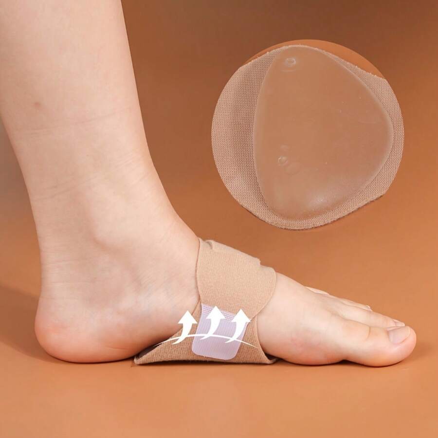 1 paio di plantari in gel per l'arco plantare, tamponi adesivi per l'arco plantare, supporto per l'arco plantare per scarpe con tacco alto da donna e sneaker da uomo, adatto per l'estate