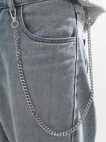 1pc Fashionable Minimalist Stainless Steel Pant Chain, Suitable For Teen, Casual, Outdoor, Athletic, Vacation, Travel, Graduation Gifts, Birthday, Daily Wear