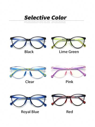 1pc Blue Light Blocking Glasses For Children Aged 5-12, Fashion 2024 New Model, Non-Prescription, Suitable For Online Classes, Reading, Computer, Gaming, Comfortable TR90 Frame