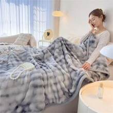 1 件超柔软双面羊毛毯，透气轻便耐用，适合所有季节，非常适合家庭、办公室、旅行和汽车 - 彩色 - 查看 5