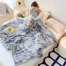 1 件超柔软双面羊毛毯，透气轻便耐用，适合所有季节，非常适合家庭、办公室、旅行和汽车 - 彩色 - 查看 7