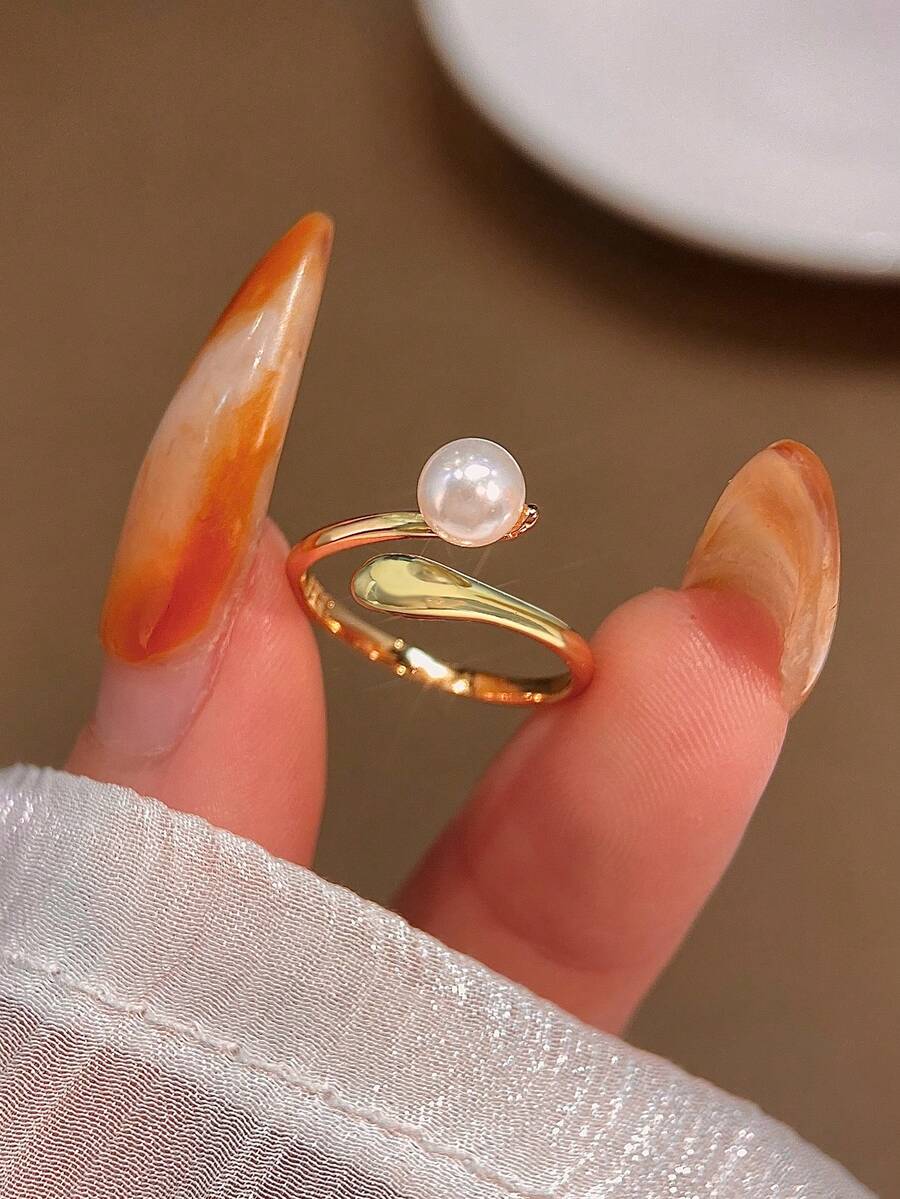 ESBERRY 1 Ngọc Trai Giả Cổ Có Thể Điều Chỉnh Vòng Cho Nữ S925 Sterling Bạc Vàng Vàng Màu Sắc Hàng Ngày Mỹ Trang Sức Quà Tặng Đám Cưới cô Dâu Trang Sức - Vàng - Xem 1