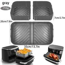 2 jeux de tapis de friteuse à air en silicone pour friteuse à tiroir flexible, accessoires de friteuse à air AF500UK réutilisables, 1x10,4L et 2x5,2L