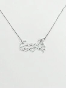 1pc Customized Stainless Steel Necklace With Personalized Name Tag/Pendant, Unique Gifts For Teenagers, Children, Friends, Couples, Anniversary, Mother's Day, Birthday, Graduation, Wedding, Party
