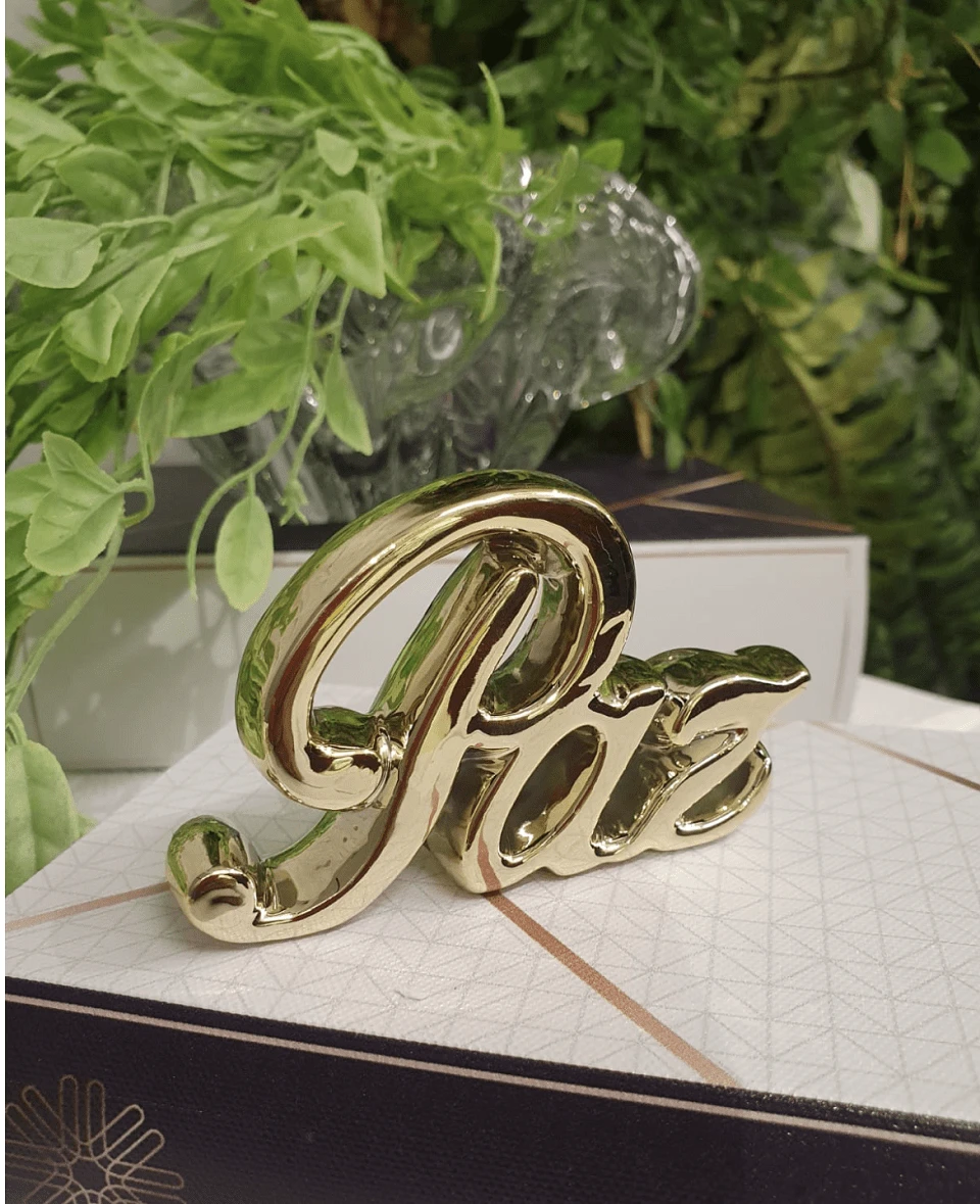 Decorative Porcelain Ornament Peace Gold/Silver/Rose Gold - Vàng - Xem 1