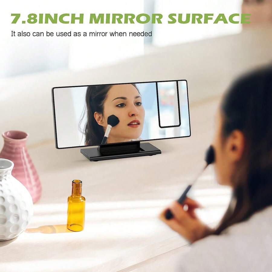 1pc Multifunctional Digital Alarm Clock With Large LED Mirror Display