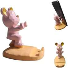 1PC Cute Bear Phone Stand For Desktop Decoration Kawaii Phone Stand Universal Desktop Phone Stand, Best Friends Couple Gifts For All Mobile Smartphone Tablets.Suitable For Desk, Bedside, Living Room, Study, Bedroom, Gift.(4 Style Available)