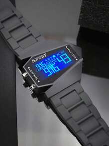 Jam tangan elektronik digital multifungsi pria - Hitam - View 2