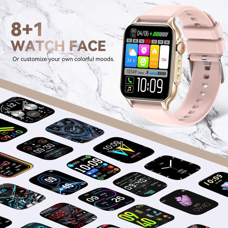 Smart Watches For Women With LED Flashlight 1.96'' HD Screen Waterproof