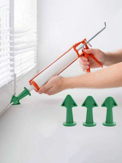 1/3件套多功能硅胶填缝工具，硅胶密封剂喷嘴，填缝刮刀，毛刺修整硅胶刮刀，适用于浴室、窗户和水槽