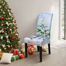Pokrowce na krzesła świąteczne do jadalni Pokrowce na krzesła z nadrukiem Dekoracje świąteczne Najnowsze rozciągliwe zdejmowane pokrowce na krzesła Antypoślizgowe, zmywalne ochraniacze na meble do kuchni, rozciągliwe pokrowce na składane krzesła Spandex 5 szt. Uniwersalny dopasowany pokrowiec na krzesło Ochraniacz na wesele, imprezę, bankiet, święta, uroczystości,