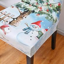 Pokrowce na krzesła świąteczne do jadalni Pokrowce na krzesła z nadrukiem Dekoracje świąteczne Najnowsze rozciągliwe zdejmowane pokrowce na krzesła Antypoślizgowe, zmywalne ochraniacze na meble do kuchni, rozciągliwe pokrowce na składane krzesła Spandex 5 szt. Uniwersalny dopasowany pokrowiec na krzesło Ochraniacz na wesele, imprezę, bankiet, święta, uroczystości,