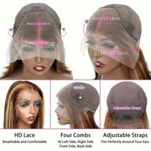 250% Density Highlight Body Wave Wig 13x4 Lace Front Human Hair Wig P4/27 Colored Ombre 13X4 Lace Frontal Wigs For Women Pre Plucked With Baby Hair 30Inch - SP4/27 - 查看 9
