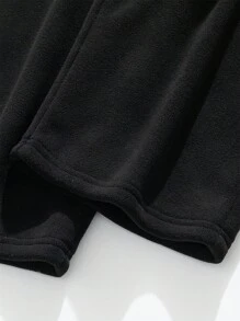 Men's Thick Thermal Lined Long Pants, Winter 2024 - Black - View 4