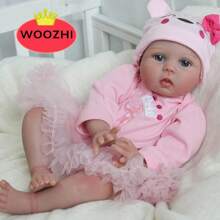 WOOZHI Reborn Doll Toddler Girl Reborn Baby Doll Cute Newborn Girl Soft Silicone Vinyl Baby Doll Toy, Suitable For Children Christmas Gift, Festival Gift, Birthday Gift - Bụi hồng - Xem 7