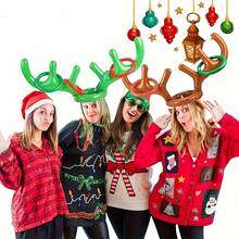 Christmas Decoration Inflatable Reindeer Ring Toss Game Set - Perfect For Holiday Parties, Includes Antlers And Rings, Battery-Free - Multicolor - View 8