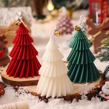 1pc, Handmade Christmas Tree Shaped Scented Candles, Slight Color Difference, Suitable For Home Decor, Restaurant, Birthday, Party, Bathroom Aromatherapy Christmas Decorations Room Decor, Christmas Gifts