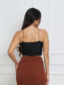 ZAVA Double Layer Strappy Tank Top - 黑色 - 查看 3