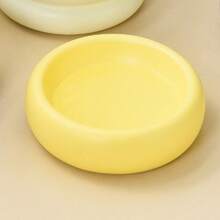 陶瓷猫碗，宠物喂食碗，狗食碗，保护颈部，猫食碗，猫狗碗，水碗 - 黃色 - 查看 3