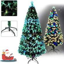 LILIIN 120cm Lighting Artificial Christmas Tree With Lighting Color Change - LED Fir Tree Christmas Tree Decorative Tree With Fiber Optic (120cm/150cm/180cm/210cm/240cm, Colorful Fiber Optic) - Green - View 7