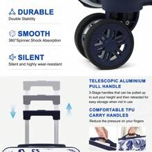 Sea choice Kofferset 3tlg. Hartschalen Trolley Koffer PC Handgepäck Set mit Beautycase Reisekoffer mit YKK Reißverschluss TSA-Schloß und 4 Rollen S/M/L/XL (L Koffer Erweiterbar) - Blau - Übersicht 5