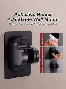 3pcs/Set New High-Quality 4-Gear With Filter Shower Head, 1.5m Stainless Steel Hose, ABS No-Drill Wall Mount Bracket