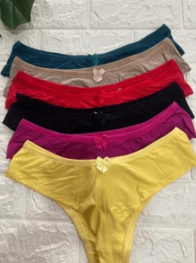 Kit 6 Modal Thong Panties - 彩色 - 查看 2