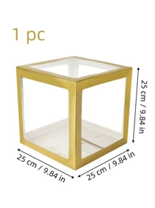 5 pièces de boîtes de ballons transparentes dorées avec 52 lettres, boîtes à blocs claires dorées, pour décoration de fête d'anniversaire, de mariage, de révélation de sexe, réutilisables, dans une boîte-cadeau, Noël