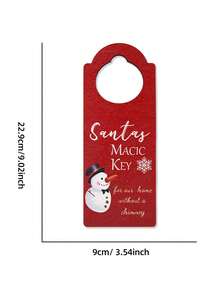 1 件圣诞装饰品、节日装饰门把手挂钩、圣诞袜圣诞老人雪人木制装饰品 - 多色 - 查看 13