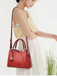 Aysha Women's Luxury Crossbody Shoulder Bag With Removable Strap - 紅色 - 查看 2