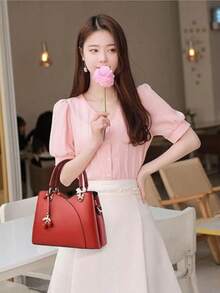Aysha Women's Luxury Crossbody Shoulder Bag With Removable Strap - 紅色 - 查看 1