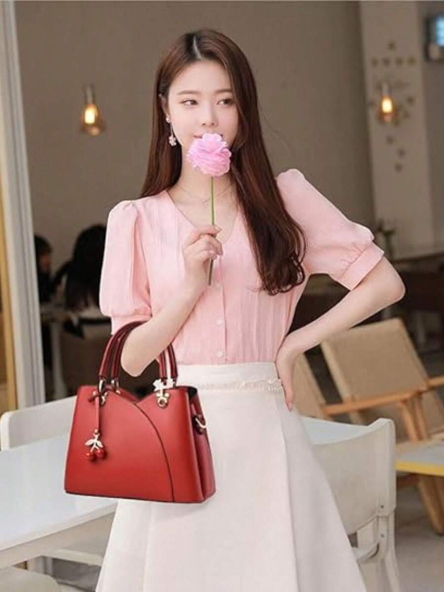 Aysha Women's Luxury Crossbody Shoulder Bag With Removable Strap - 紅色 - 查看 1