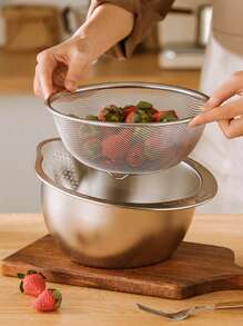 Multi-Style 304 Edelstahl Gemüse Waschbecken, Abtropfkorb, Sieb, Reisewäsche Sieb, Filterschüssel, Multifunktional