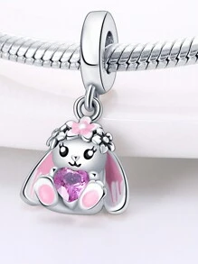 STYFNE 1 chiếc S925 mạ bạc dễ thương hình thú cưng thỏ, chó, mèo, tắc kè hoa, bọ cạp, khủng long Mặt dây chuyền trang sức thanh lịch, Mặt dây chuyền DIY thủ công, Quà tặng nhỏ hàng ngày cho phụ nữ - Bạc - Xem 20