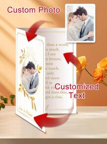 1pc Custom Photo & Text Autumn Greeting Card, Both Inside And Outside Pages Can Be Customized. The Perfect Valentine's Gift For Your Girlfriend Or Boyfriend.Birthday Card, Thank You Notes In The Fall, Celebrate The Harvest For The Autumn Festival Gathering Baby Shower Family Decorations Gifts Winter Eve Gifts Back To School Winter Gift Ideas Boy Girl Valentine's Day