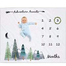1 pezzo Coperta neonato con stampe mensili, tappeto fotografico di sfondo per neonato maschio o femmina, copertina multifunzione con corona floreale, decorazioni per baby shower e festa della famiglia, regali per baby shower e Pasqua, accessori per neonati di sesso maschile/femminile