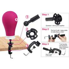 22 Inch Mannequin Head With Stand Canvas Head Wig Model With Mount Hole For DIY Wig Making - Multicolor - View 7