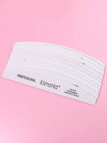 klimonla 5/10/25/50pcs Half Moon Shaped Professional Nail File With 80/80, 100/180 Grit Nail File Strips