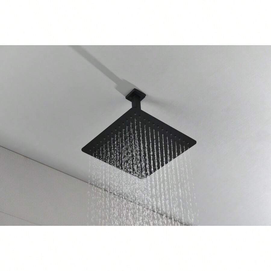 16 Inch Square Rain Shower Head Matte Black 304 Stainless Steel