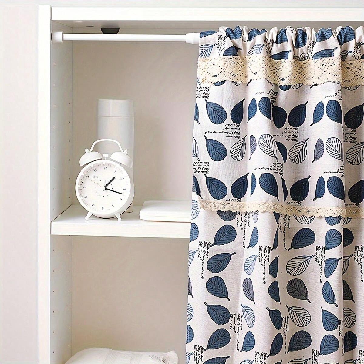 1pc Spring Loaded Curtain Rod, No Drilling Required, BuiltIn Spring