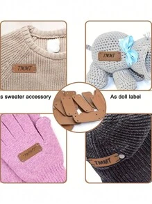 10/20/50/100PCS Túi xách, Mũ, Khăn quàng cổ, Nhãn da nhỏ tự làm, Phụ kiện khâu tay, Nhãn, Thẻ trang trí bằng da PU Ý tưởng quà tặng mùa đông cho bé trai bé gái Ngày lễ tình nhân - màu nâu - Xem 2