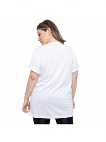 Women's Oversized Plus Printed T-Shirt Training Is For Millions - trắng - Xem 2