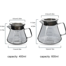 1 件 400ml/600ml 咖啡壶，适用于手冲咖啡机，钻石形状透明灰色咖啡壶，防破损包装 回到学校 - 煙灰色 - 查看 3